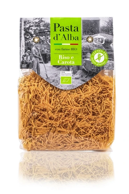 Био паста от ориз и морков, без глутен, Pasta d'Alba, 250 г