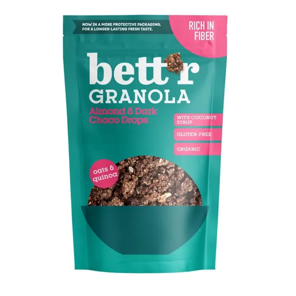 Био Гранола с бадем и шоколад, 300 г, Bett'r, мюсли