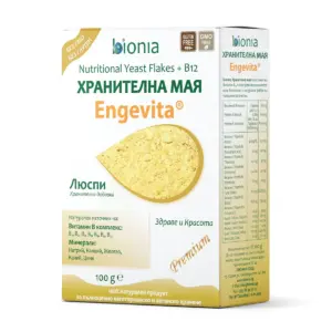 Хранителна мая на люспи Engevita® + B12, 100 г, Bionia