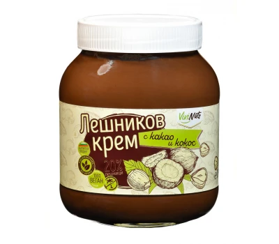 Лешников крем с какао и кокос, 750 г, VikiNuts
