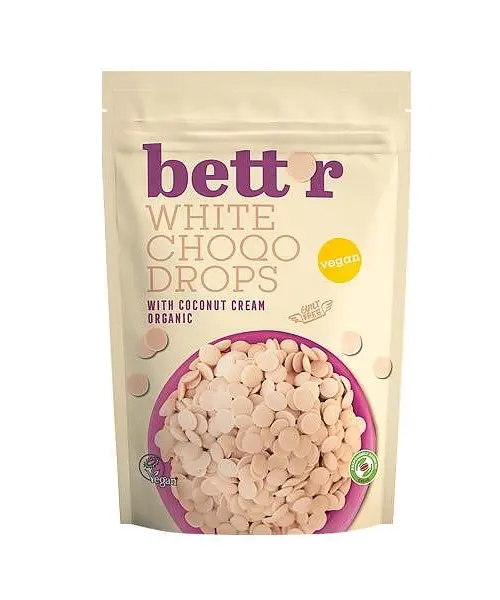 Био Капки бял шоколад, 200 г, Bett'r