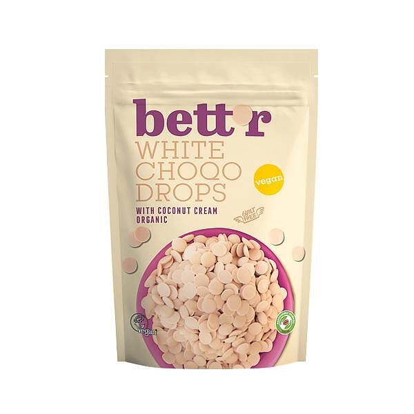 Био Капки бял шоколад, 200 г, Bett'r