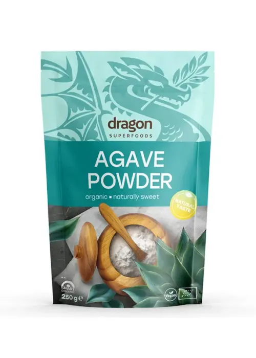 Био Агаве на прах, Dragon Superfoods, 250 г, натурален подсладител, заместител на захарта