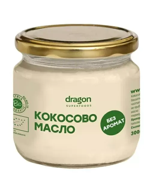 Био Кокосово масло, без аромат, Dragon Superfoods, 300 мл