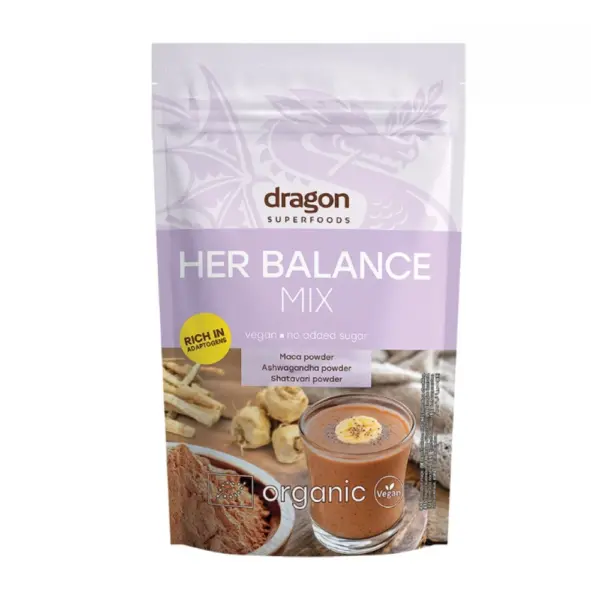 Био Her balance микс, Dragon Superfoods, 200 г, женско здраве, мака, ашваганда, шатавари