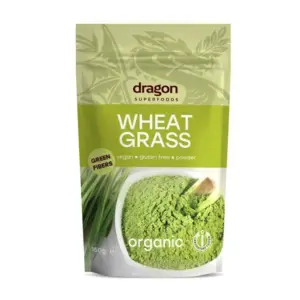 Био Пшенични стръкове на прах, Dragon Superfoods, 150 г, аминокиселини, микроелементи, витамини А, С, В комплекс, детоксикация, пречистване на черния дроб, суперхрани