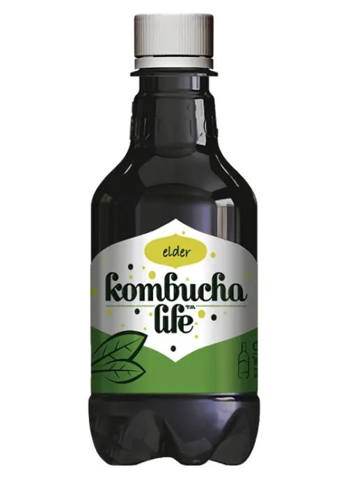Комбуча Бъз, Kombucha Life, 500 мл, чаена гъба комбуча, зелен чай, антиоксиданти, цветове от бъз, пробиотици, полезни бактерии, подобряване на храносмилането, засилване на имунната система
