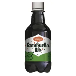 Комбуча Папая, Kombucha Life, 500 мл, жив зелен чай с пробиотици, подобряване на храносмилането, антиоксиданти, засилване на имунната система, витамини C, A, B9, желязо, калий, калций и йод