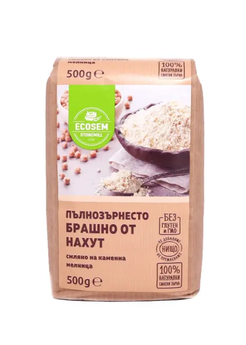 Брашно от нахут, Екосем, 500 гбрашно, смляно на каменна мелница